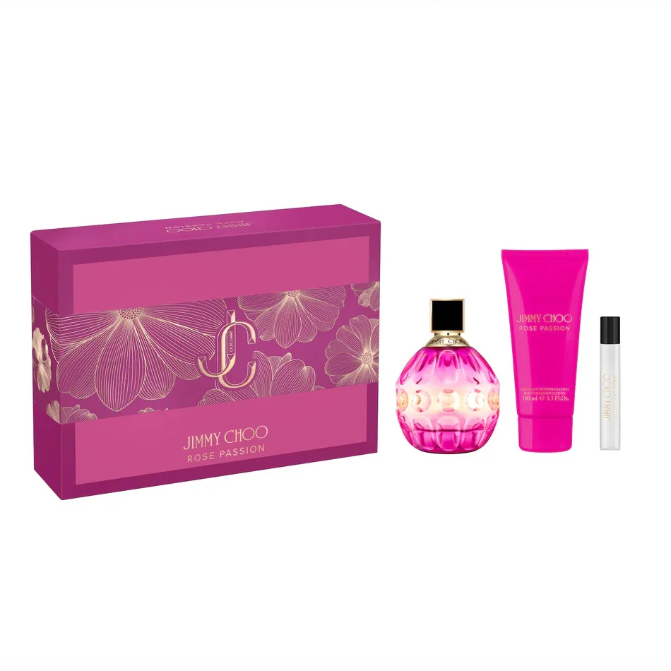 Rose Passion zestaw woda perfumowana spray 100ml + miniatura wody perfumowanej 7.5ml + balsam do ciała 100ml