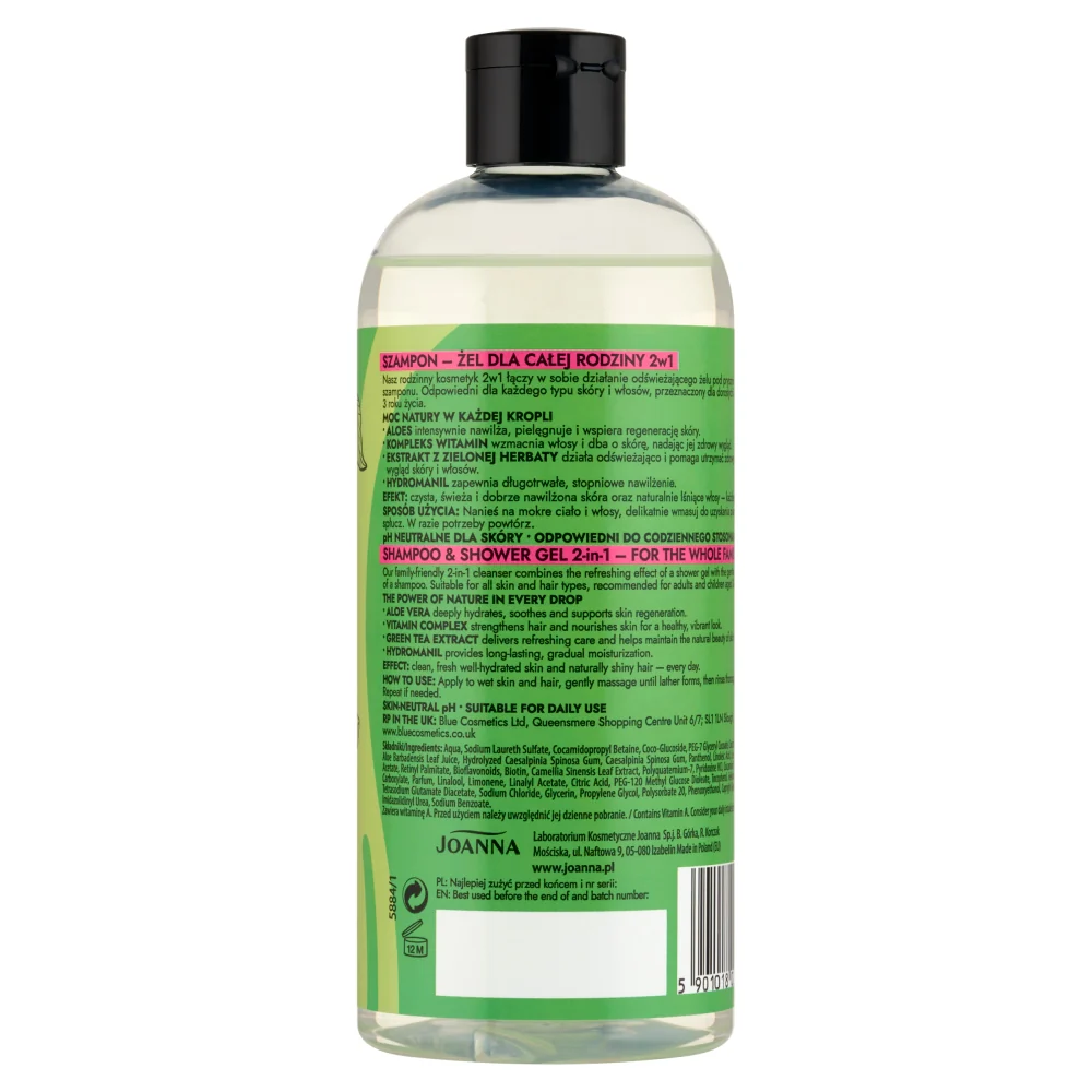 Rodzinka szampon-żel codzienny aloes i zielona herbata 400ml - Image 3