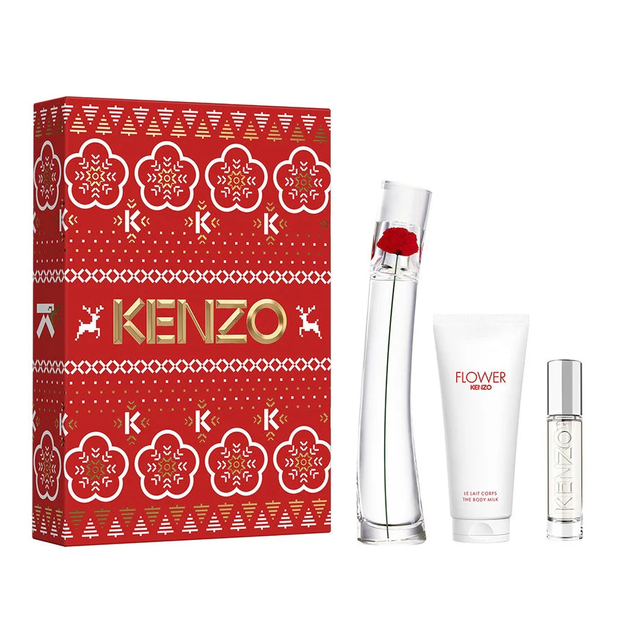 Flower by Kenzo zestaw woda perfumowana spray 50ml + mleczko do ciała 75ml + woda perfumowana spray 10ml