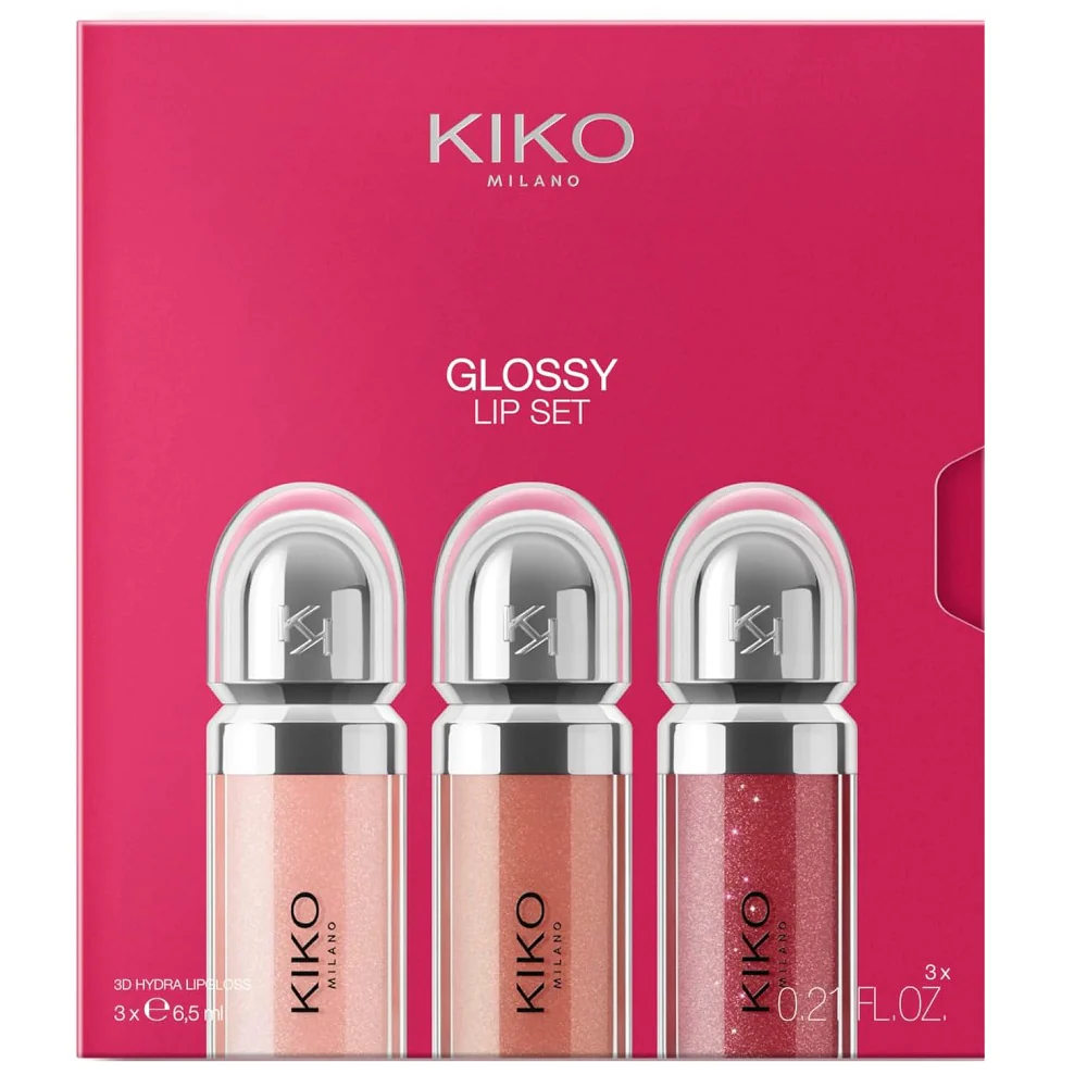 Glossy Lip Set 03 zestaw trzech nawilżających błyszczyków do ust z efektem objętości 3D 3x6.5ml