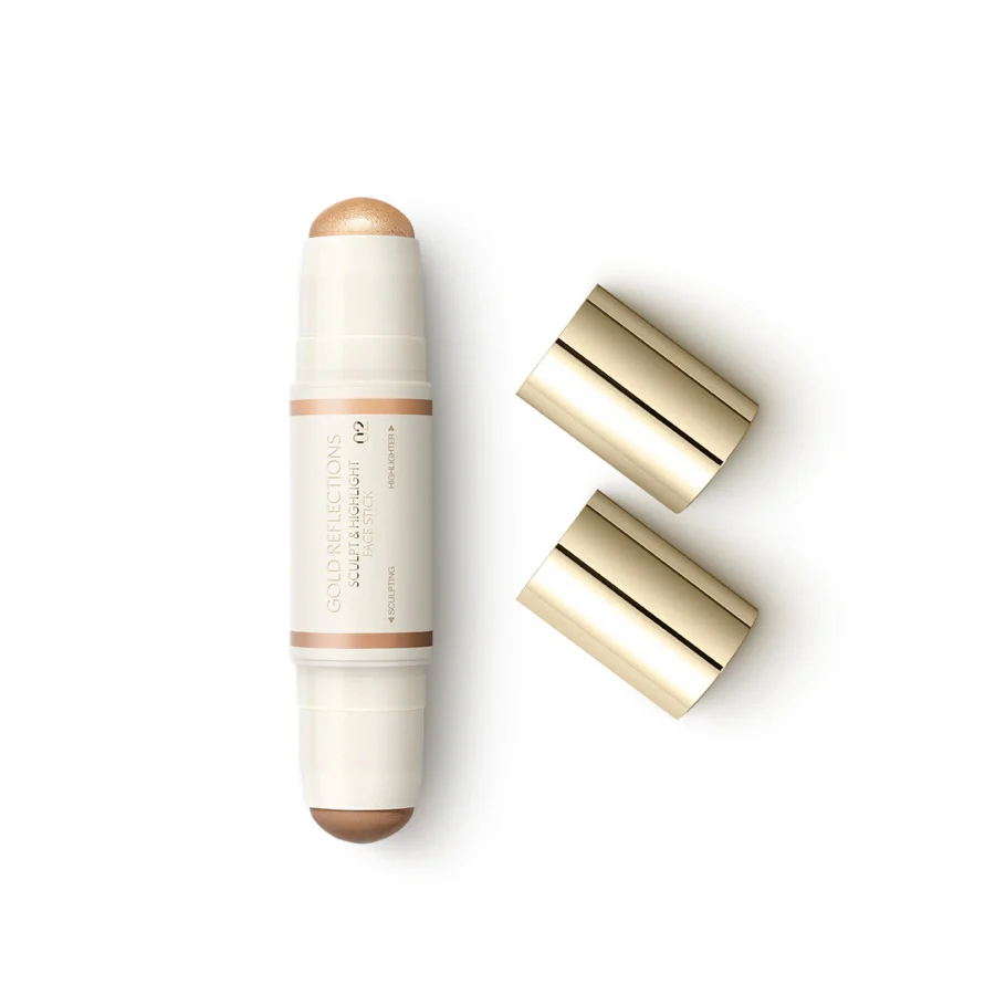 Gold Reflections Sculpt & Highlight Face Stick matowy bronzer i rozświetlacz w sztyfcie 02 Medium &Gold 13g