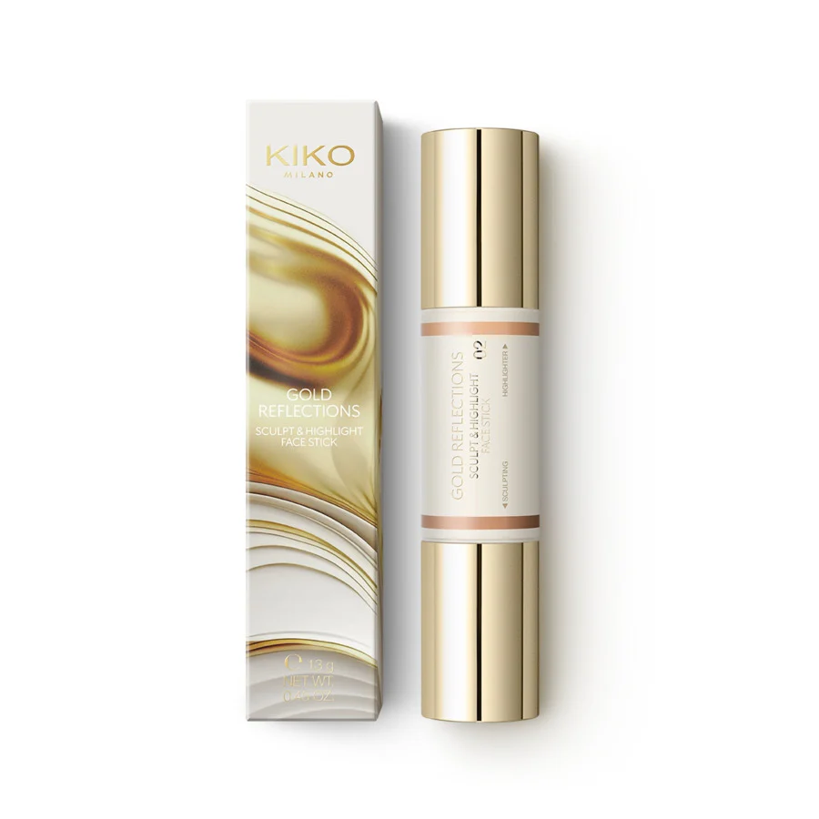 Gold Reflections Sculpt & Highlight Face Stick matowy bronzer i rozświetlacz w sztyfcie 02 Medium &Gold 13g - Image 4