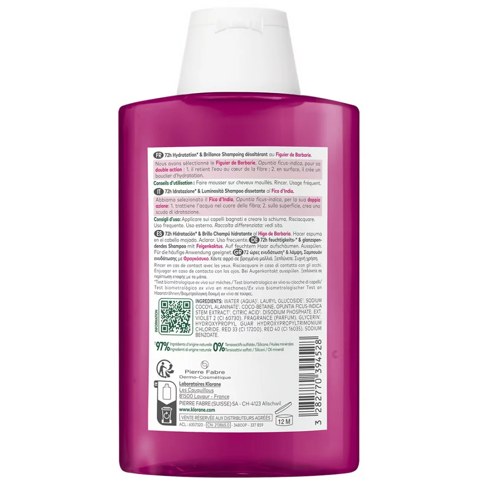 72H Hydration & Shine Shampoo nawilżający szampon z opuncją figową 200ml - Image 2