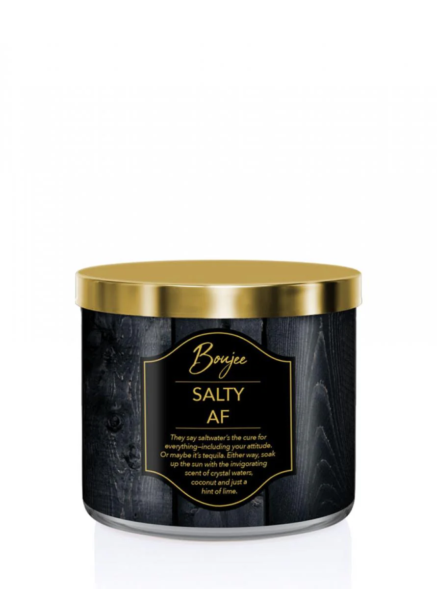 Boujee świeca zapachowa z trzema knotami Salty AF 411g