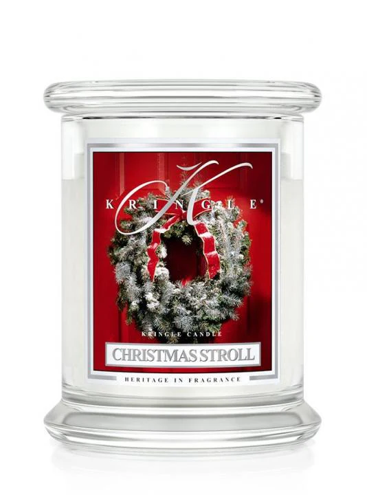 Średnia świeca zapachowa z dwoma knotami Christmas Stroll 411g