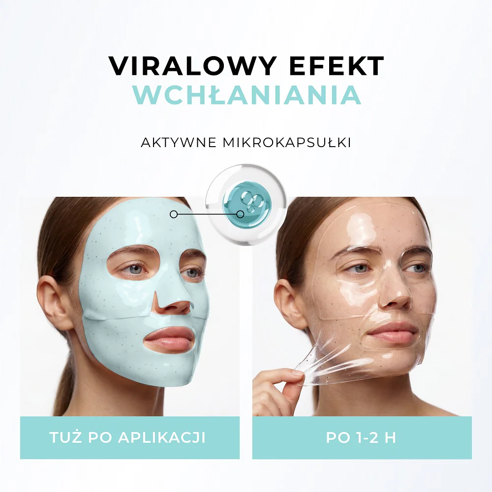 Maska kolagenowa z CICA i azulenem w mikrokapsułkach Ukojenie i Redukcja Zaczerwienień 1szt. - Image 5