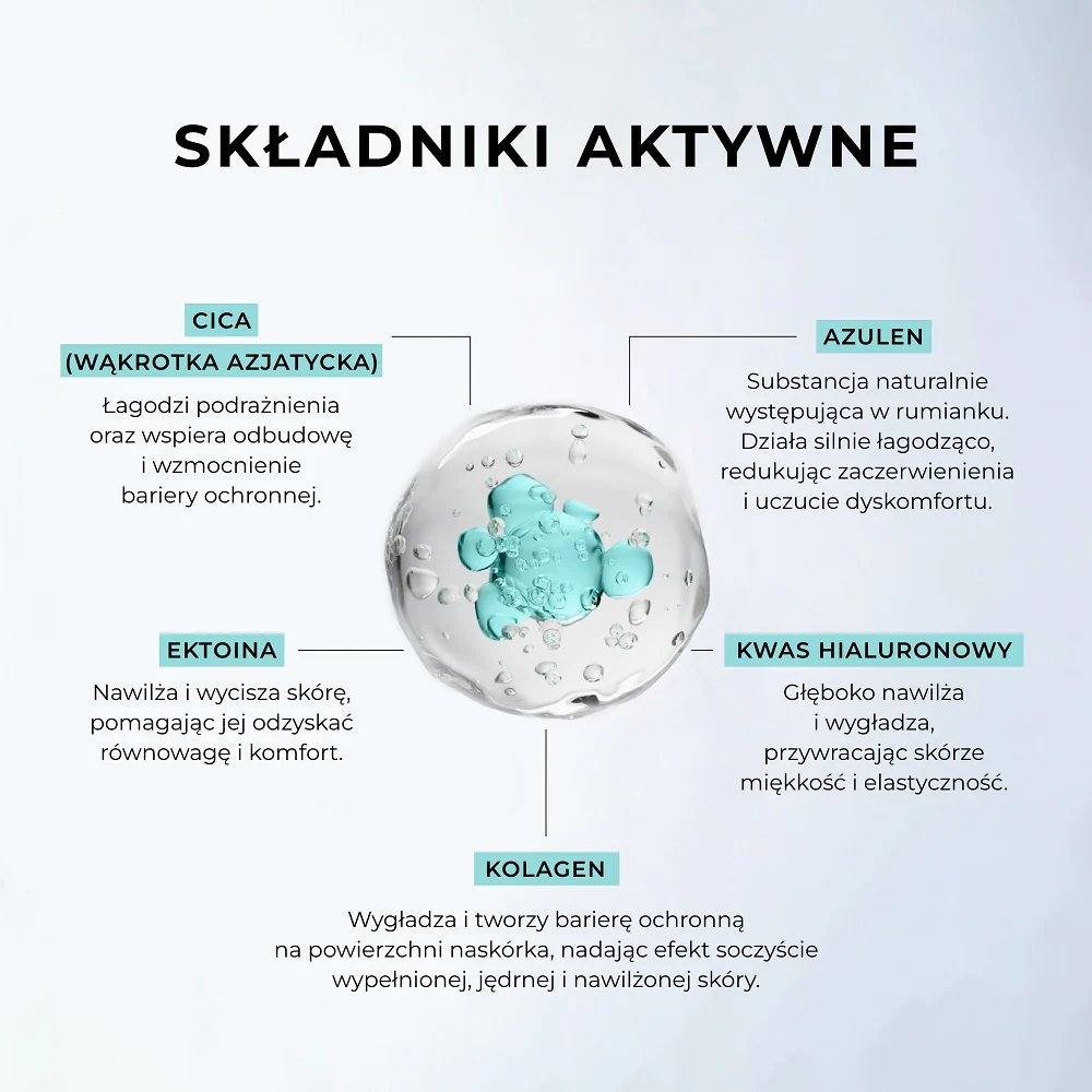 Maska kolagenowa z CICA i azulenem w mikrokapsułkach Ukojenie i Redukcja Zaczerwienień 1szt. - Image 6
