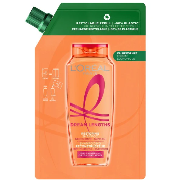 Elseve Dream Long odbudowujący szampon w opakowaniu uzupełniającym 500ml