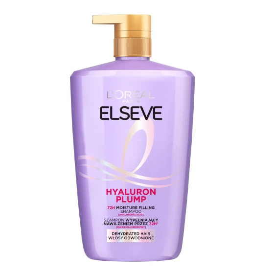 Elseve Hyaluron Plump szampon wypełniający nawilżeniem do włosów odwodnionych 1000ml