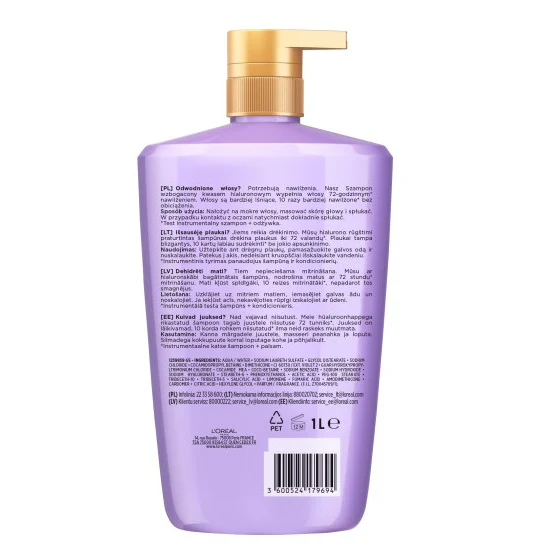 Elseve Hyaluron Plump szampon wypełniający nawilżeniem do włosów odwodnionych 1000ml - Image 2
