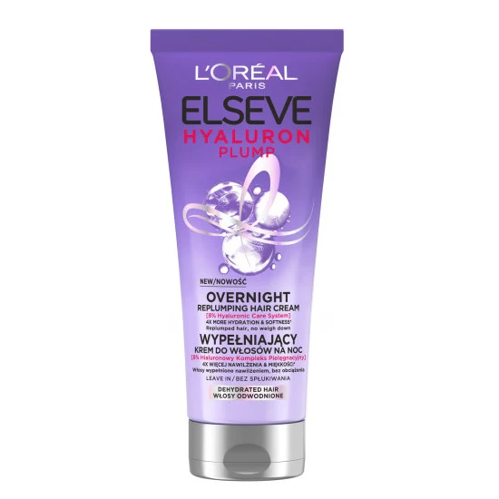 Elseve Hyaluron Plump wypełniający krem do włosów na noc bez spłukiwania 200ml