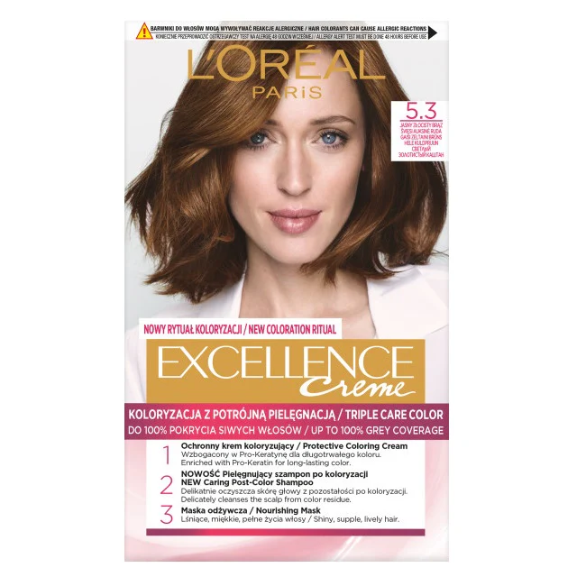 Excellence Creme farba do włosów 5.3 Jasny Złocisty Brąz