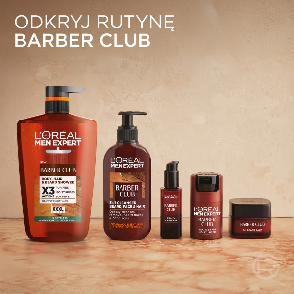 Men Expert Barber Club 3w1 żel do mycia ciała włosów i brody 1000ml - Image 5
