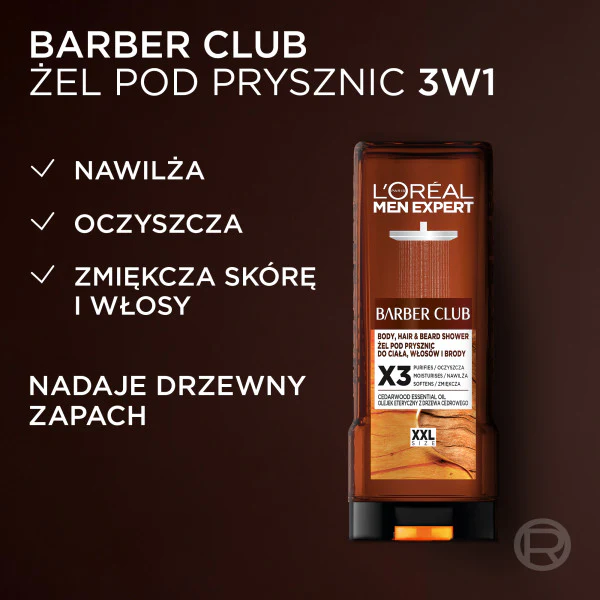 Men Expert Barber Club 3w1 żel do mycia ciała włosów i brody 400ml - Image 6