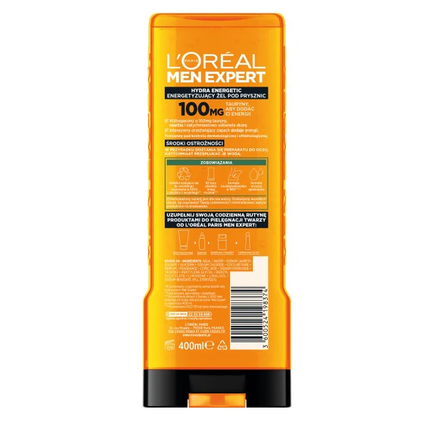 Men Expert Hydra Energetic energetyzujący żel pod prysznic 400ml - Image 2