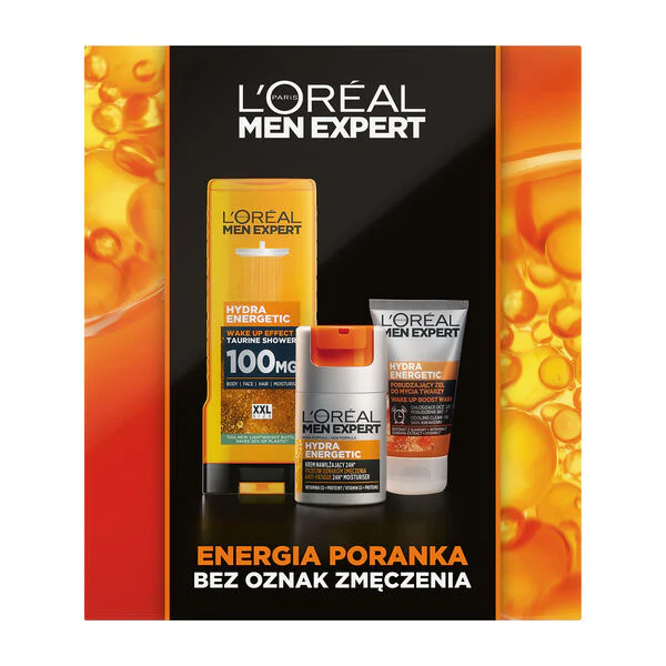 Men Expert Hydra Energetic zestaw żel pod prysznic 400ml + krem nawilżający 50ml + żel do mycia twarzy 100ml - Image 2