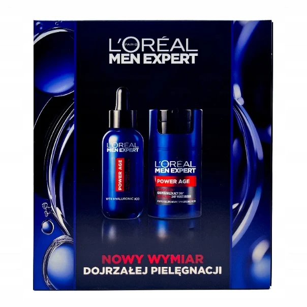 Men Expert Power Age zestaw rewitalizujący krem nawilżający 50ml + serum z kwasem hialuronowym 30ml - Image 2