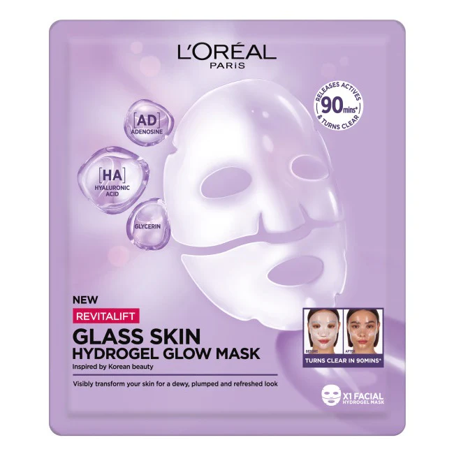 Revitalift Filler Glass Skin rozświetlająco-nawilżająca maska hydrożelowa 25g
