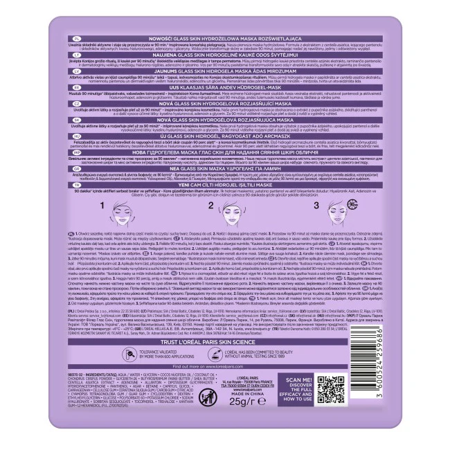 Revitalift Filler Glass Skin rozświetlająco-nawilżająca maska hydrożelowa 25g - Image 4