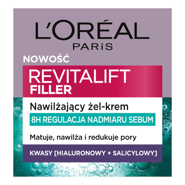 Revitalift Filler nawilżający żel-krem regulujący nadmiar sebum na dzień z kwasem hialuronowym i salicylowym 50ml - Image 2