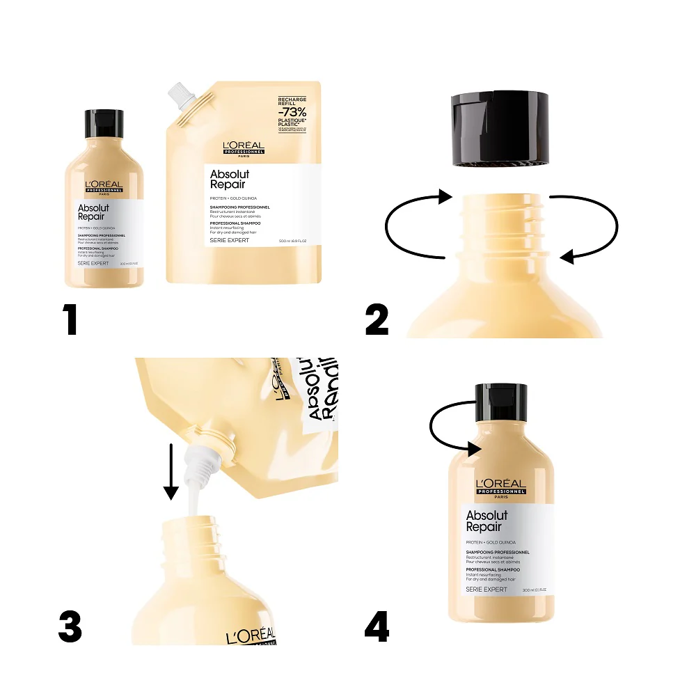 Serie Expert Absolut Repair szampon do włosów zniszczonych refill 500ml - Image 4