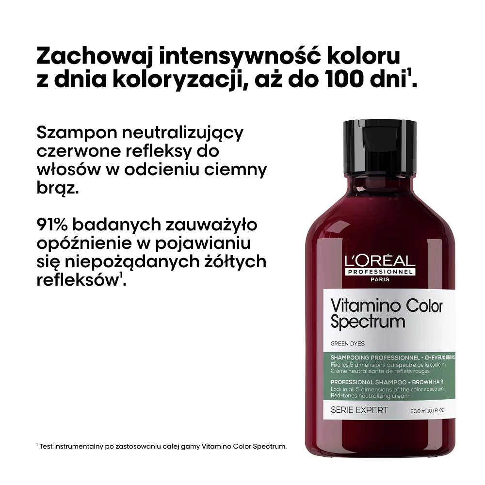 Serie Expert Vitamino Color Spectrum szampon do włosów z zielonym pigmentem 300ml - Image 4