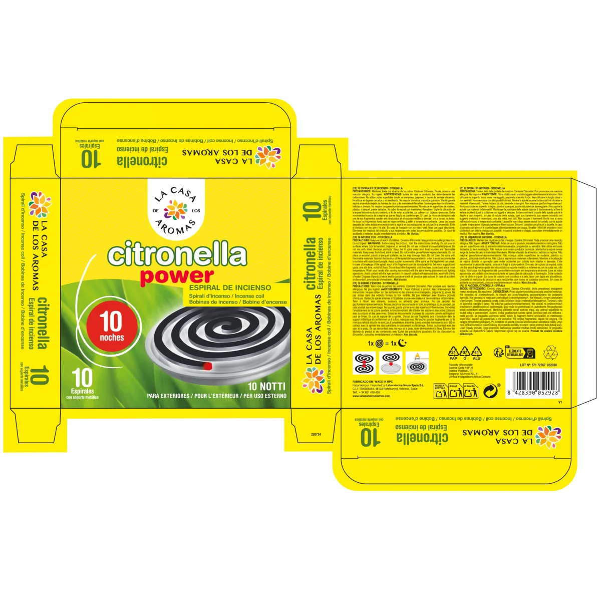 Citronella spirala z podstawką metalową Trawa Cytrynowa 10szt - Image 2