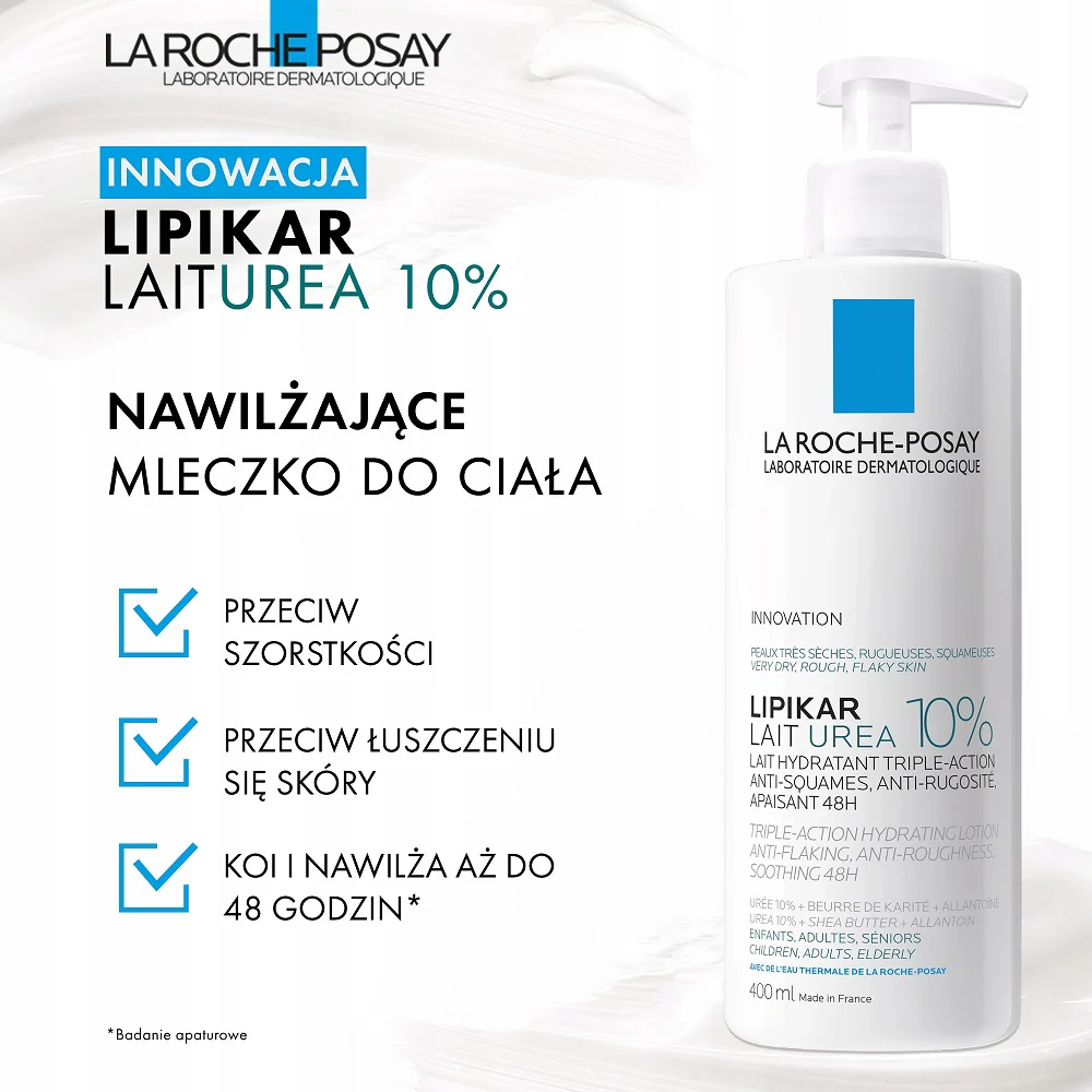 Lipikar Lait Urea 10% nawilżające mleczko do ciała 400ml - Image 2