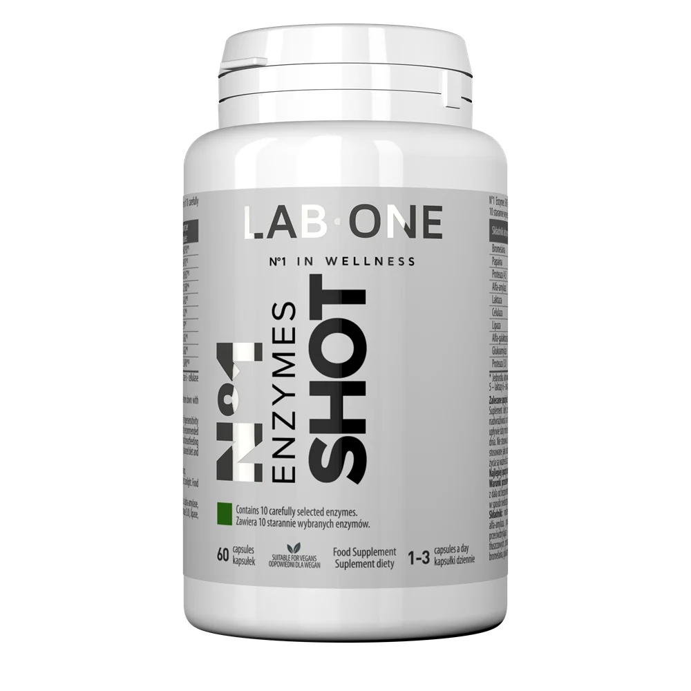 N°1 Enzymes Shot suplement diety wspomagający trawienie 60 kapsułek