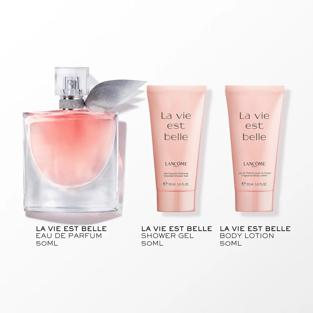 La Vie Est Belle zestaw woda perfumowana spray 50ml + balsam do ciała 50ml + żel pod prysznic 50ml - Image 2