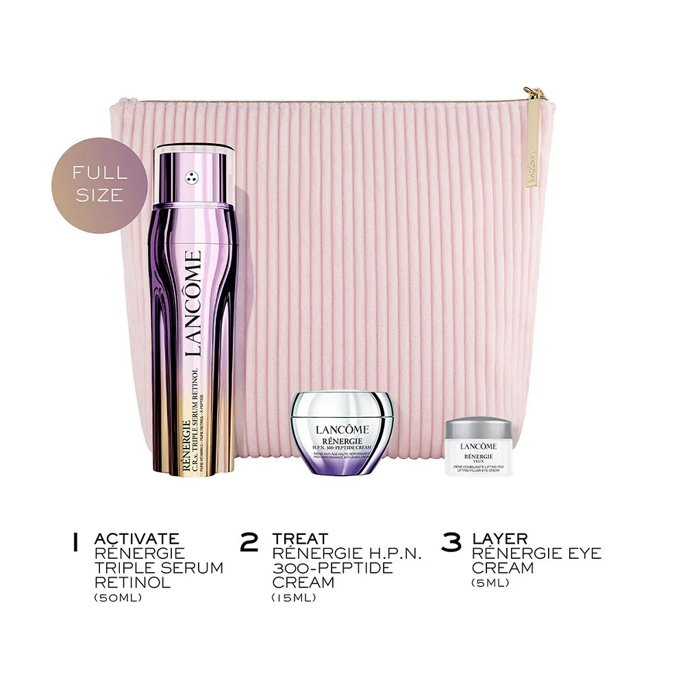 Renergie zestaw przeciwstarzeniowe serum z retinolem 50ml + krem przeciwzmarszczkowy 15ml + krem pod oczy 5ml + kosmetyczka - Image 2