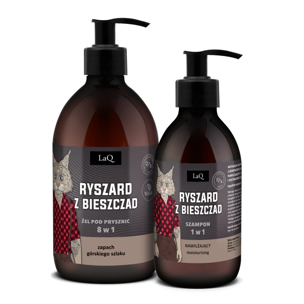 Ryszard z Bieszczad Czarny Mat zestaw żel pod prysznic 500ml + szampon 300ml - Image 2