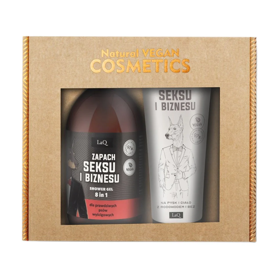 Zapach Seksu i Biznesu Czarny Mat zestaw żel pod prysznic 500ml + balsam do ciała w tubie 200ml