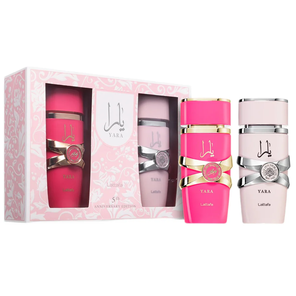 5th Anniversary Edition zestaw Yara woda perfumowana spray 100ml + Yara Candy woda perfumowana spray 100ml