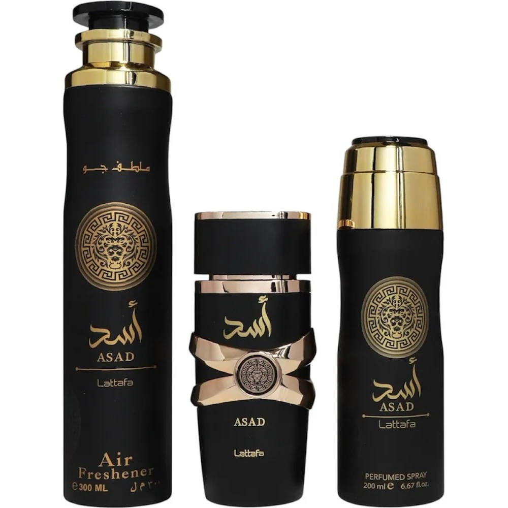 Asad zestaw woda perfumowana spray 100ml + dezodorant spray 200ml + odświeżacz powietrza 300ml - Image 2
