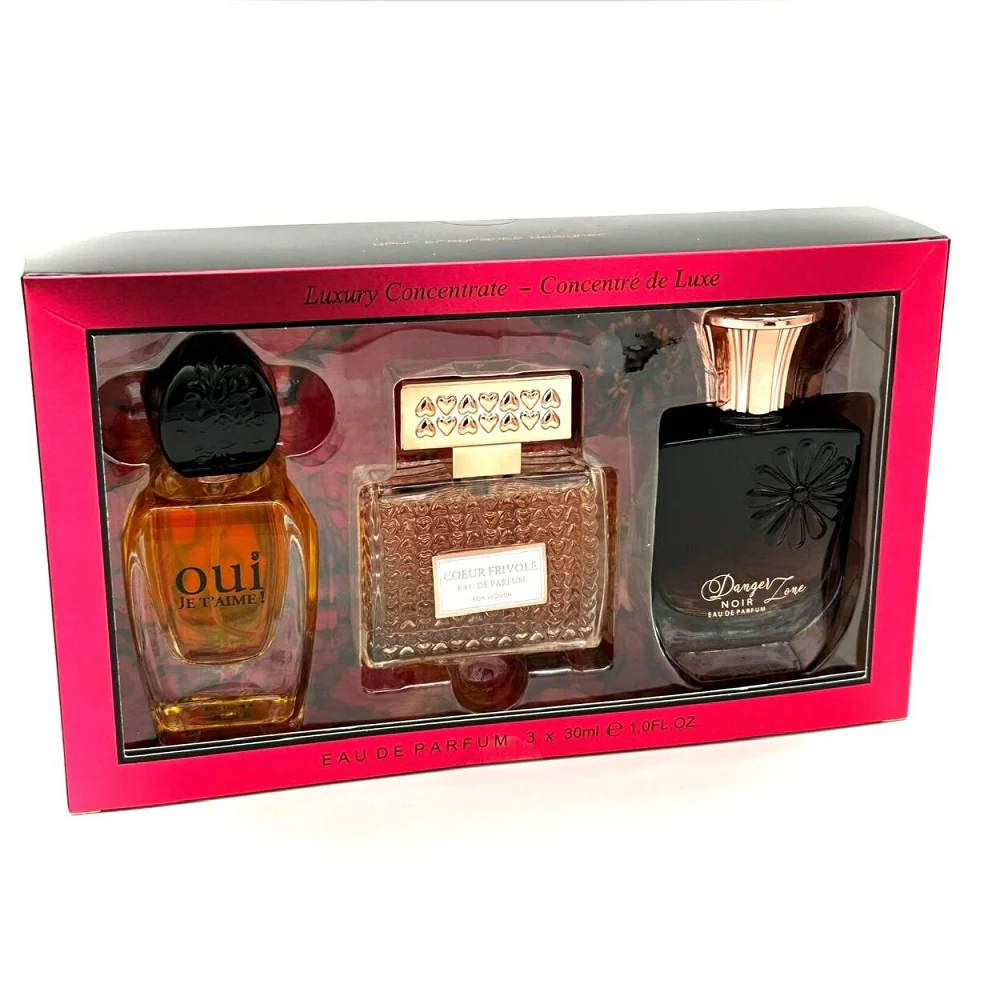 The Luxury Collection Women zestaw Coeur Frivole woda perfumowana 30ml + Oui Je T'Aime woda perfumowana 30ml + Danger Zone Noir woda perfumowana 30ml