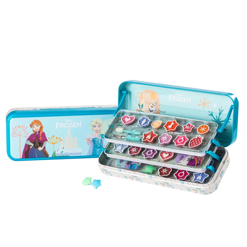 Disney Frozen Makeup Case Triple Layer Beauty Tin zestaw kosmetyków do makijażu dla dzieci - Image 3