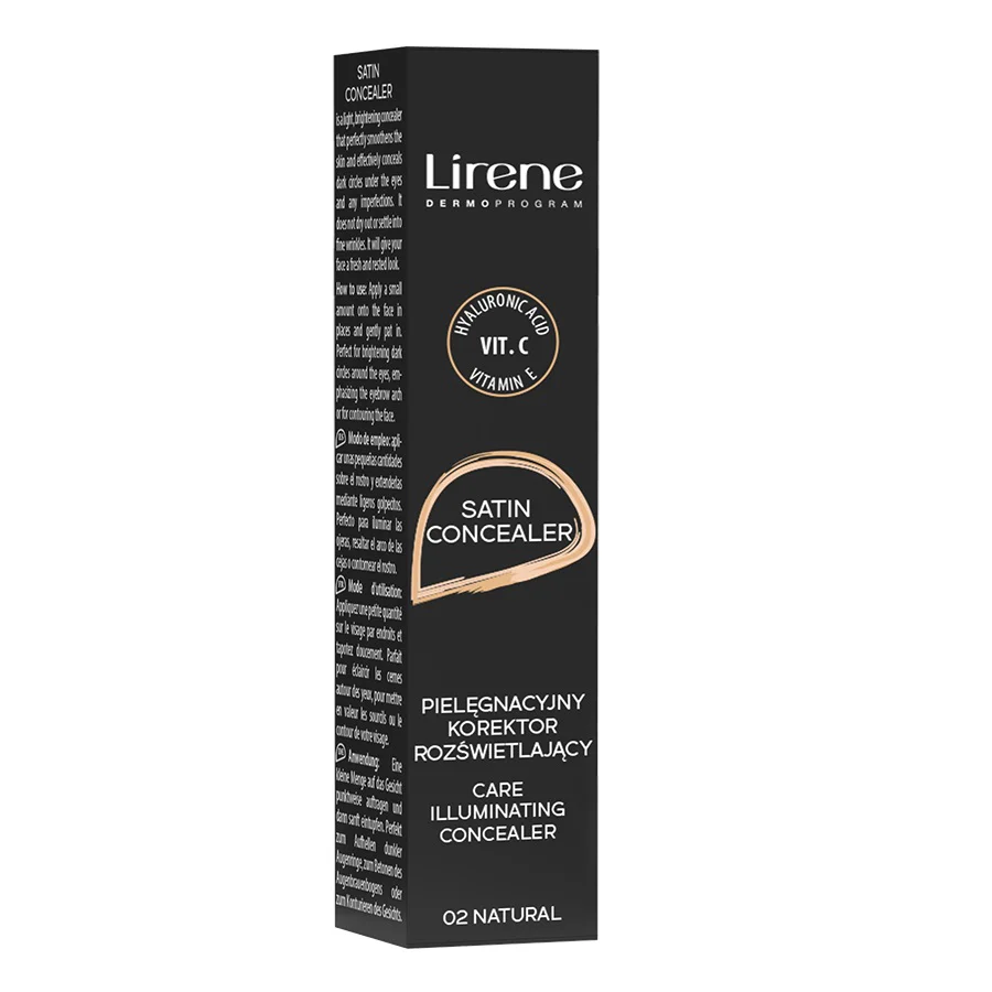 Satin Concealer pielęgnacyjny korektor rozjaśniający 02 Natural 10ml - Image 3