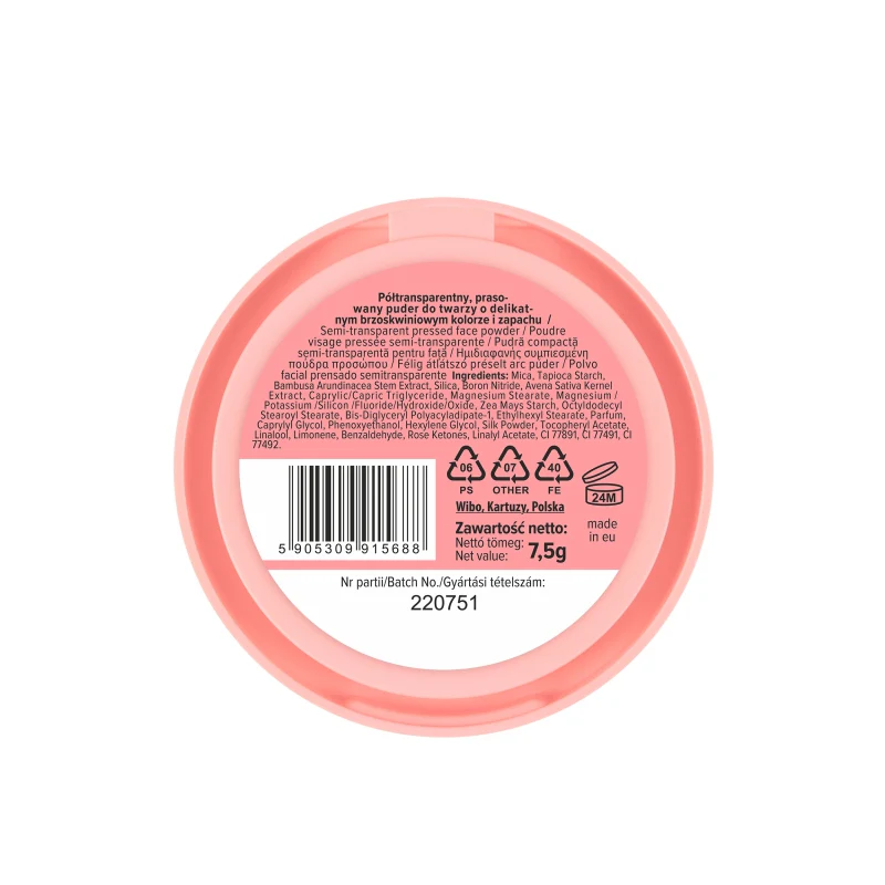 Peach Setting Pressed Powder półtransparentny prasowany puder 7.5g - Image 3