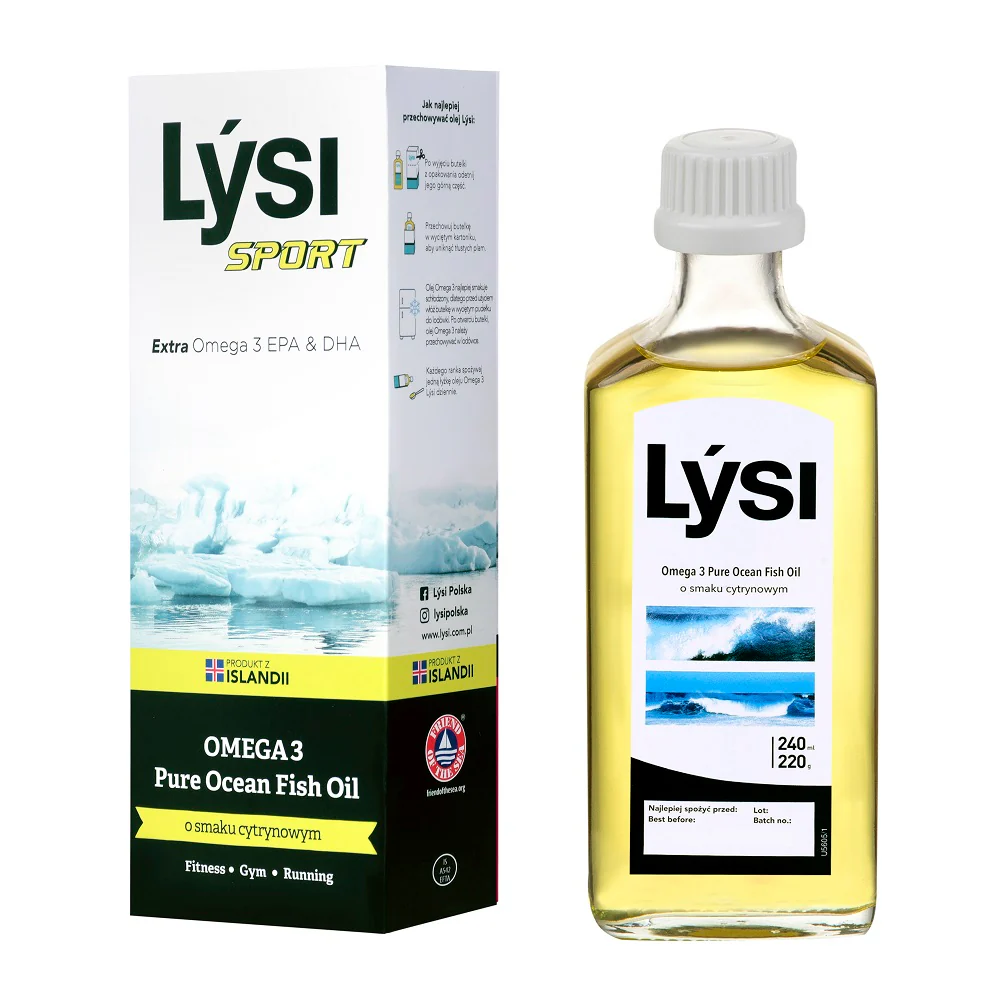 Sport Omega-3 Pure Ocean Fish Oil suplement diety o smaku cytrynowym 240ml - Image 2