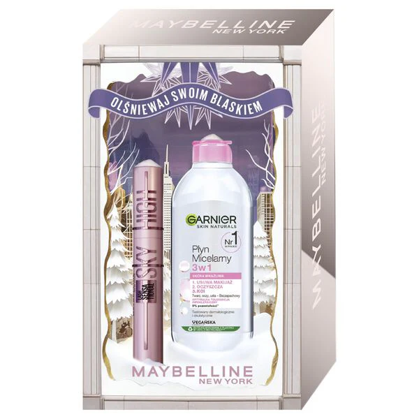 Zestaw Lash Sensational Sky High wydłużający tusz do rzęs Black 7.2ml + Garnier płyn micelarny 3w1 400ml