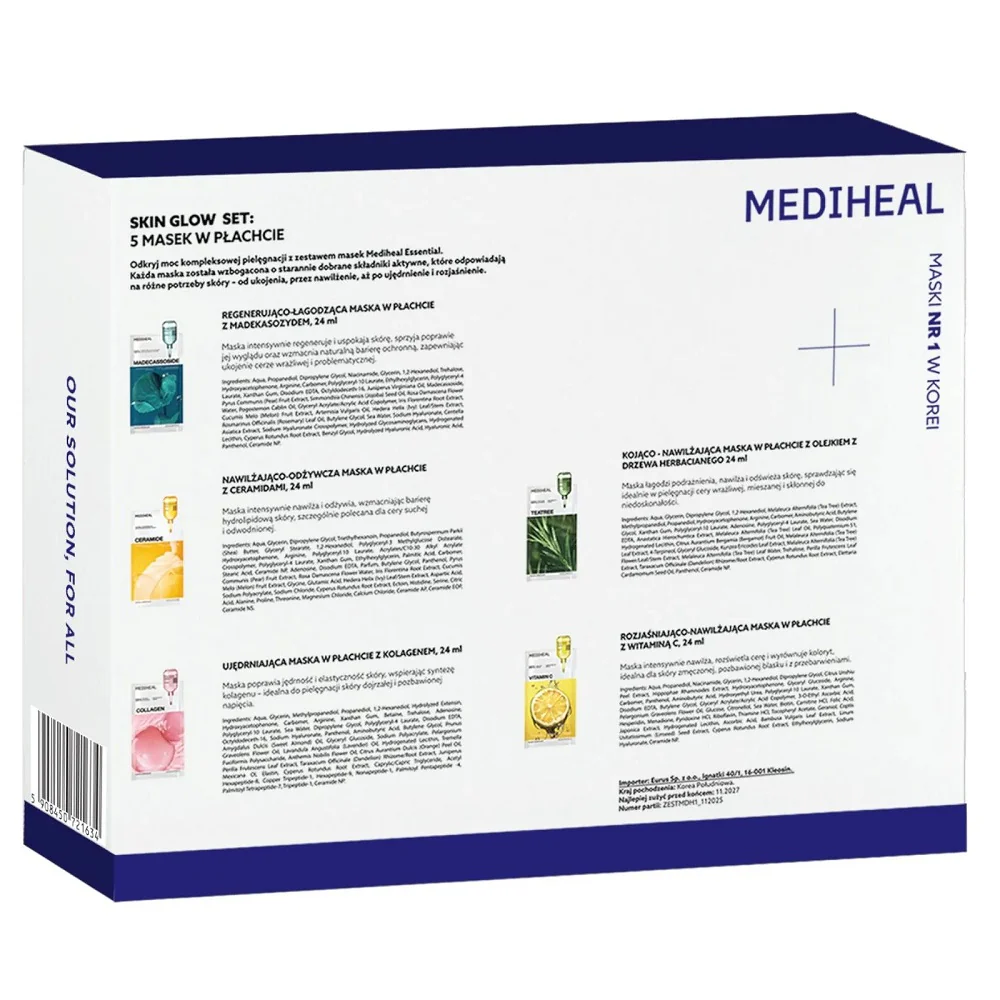 Korean Skincare Set zestaw masek w płachcie 5x24ml - Image 2