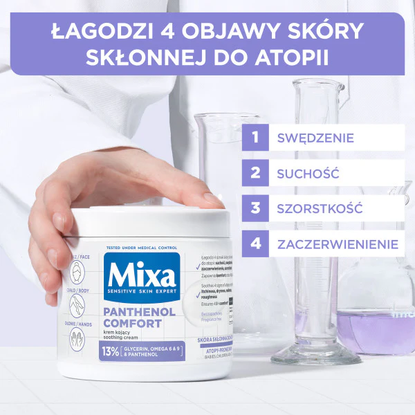 Panthenol Comfort kojący krem do twarzy dłoni i ciała 400ml - Image 5