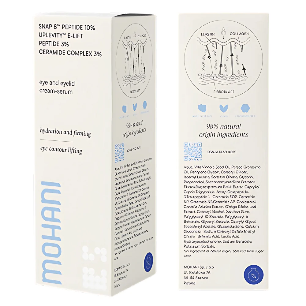 Liftingująco-ujędrniające serum-krem pod oczy i na powieki z peptydami i ceramidami 15ml - Image 2