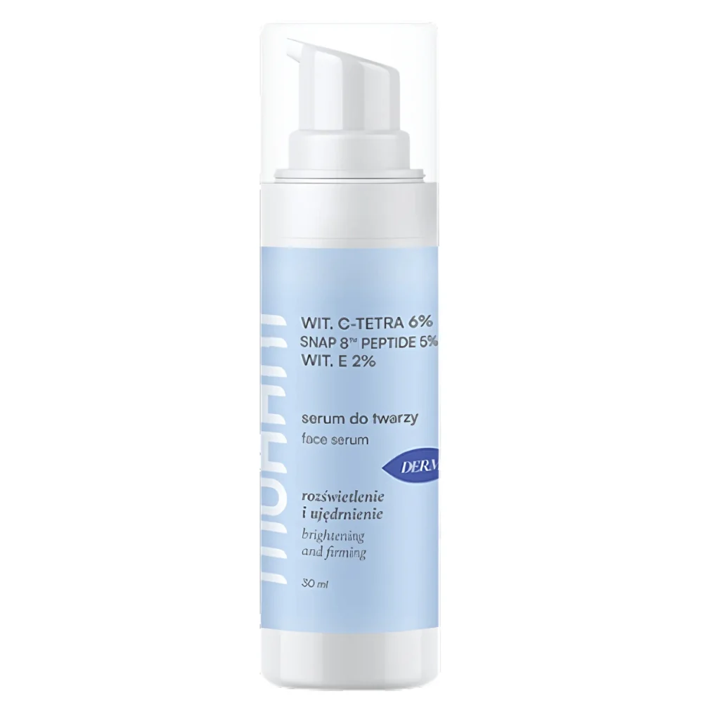 Napinająco-rozświetlające serum do twarzy z ultrastabilną witaminą C TETRA 6% neuropeptydem SNAP 8™ Peptide 5% i witaminą E 2% 30ml