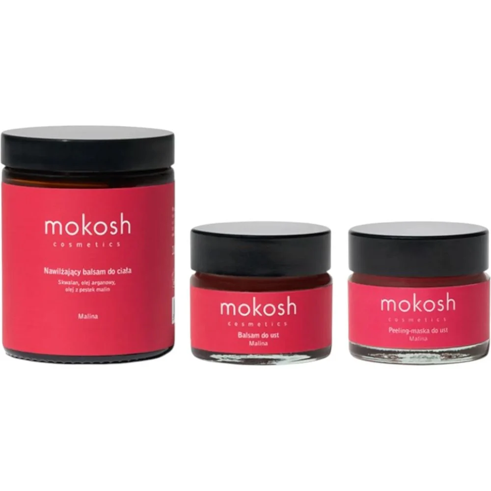 Amorek Usta do Pocałunków zestaw balsam do ust 15ml + peeling do ust 15ml + nawilżający balsam do ciała 180ml - Image 2