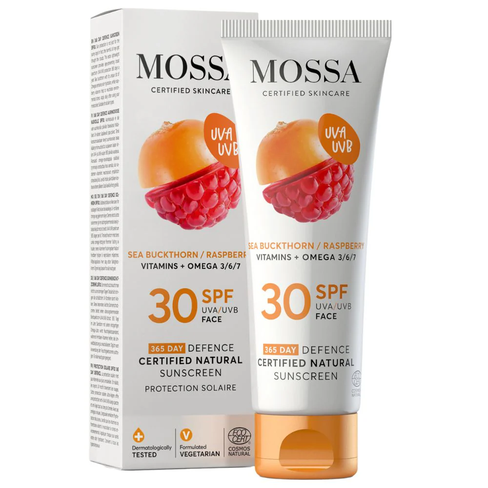 Całoroczny naturalny filtr przeciwsłoneczny do twarzy SPF30 z rokitnikiem i maliną 50ml