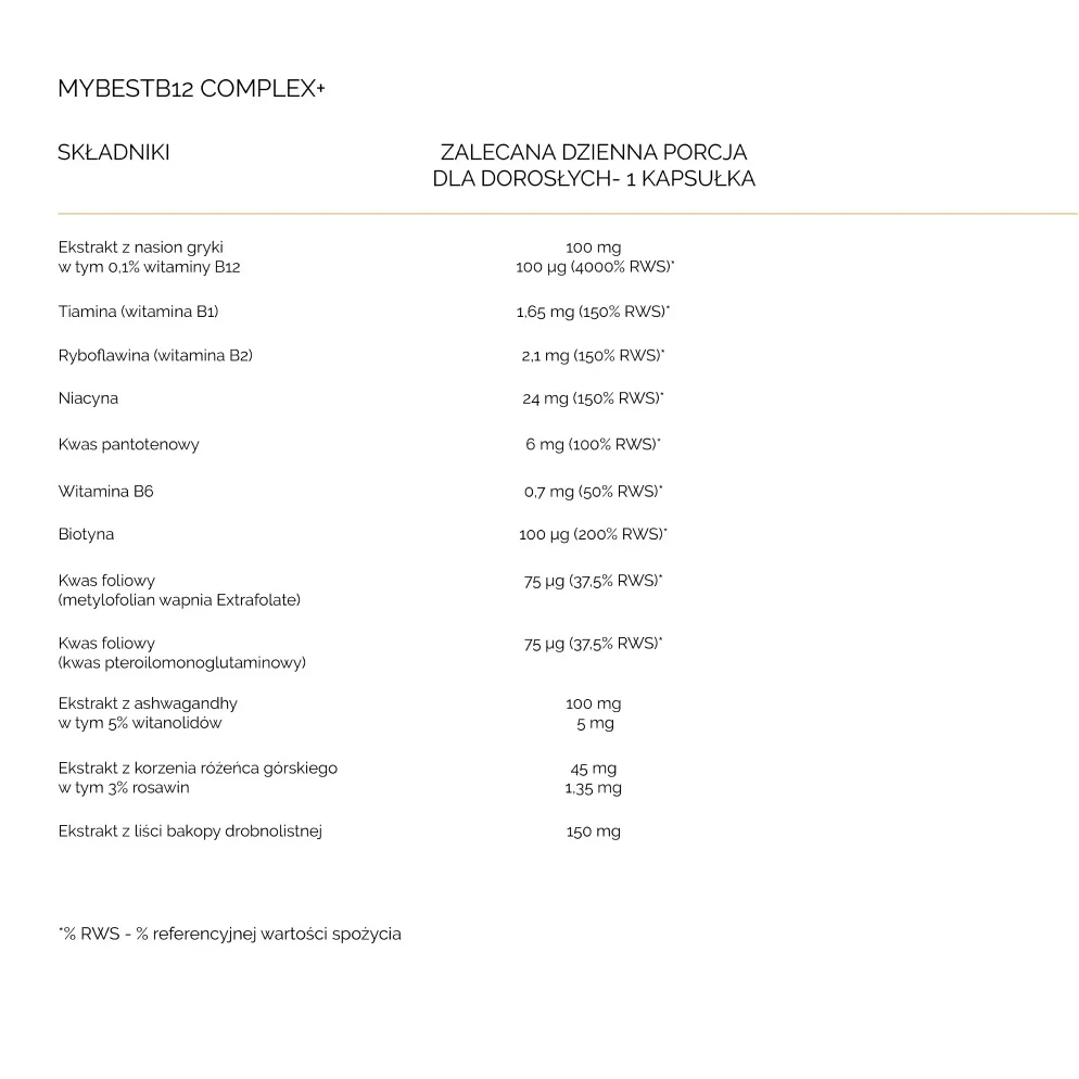 MyBestB12 Complex+ suplement diety 30 kapsułek - Image 3