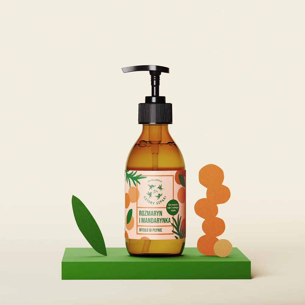 Naturalne mydło w płynie Rozmaryn i Mandarynka 300ml - Image 2
