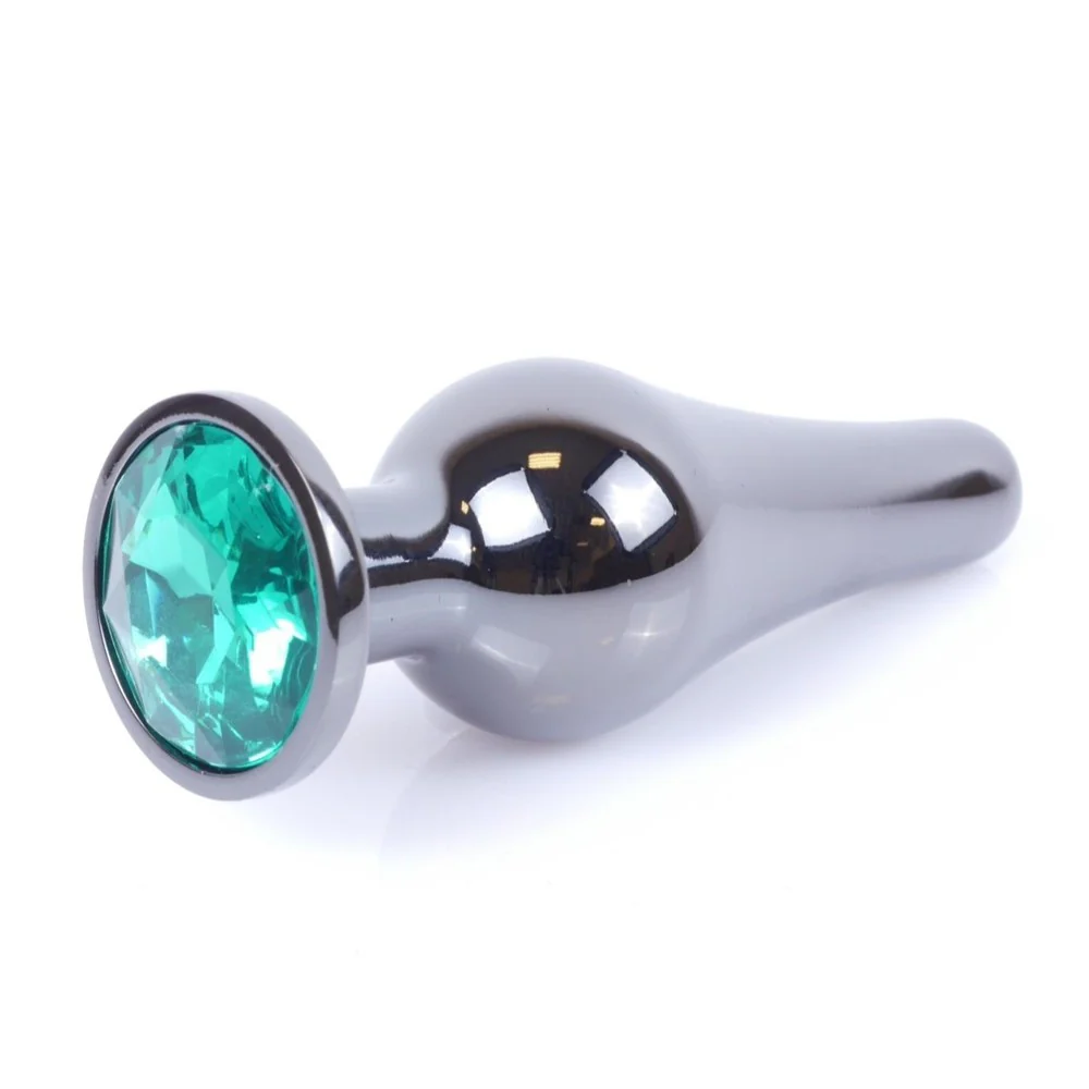 Butt Plug Collection Jewellery Dark Silver metalowy korek analny Green